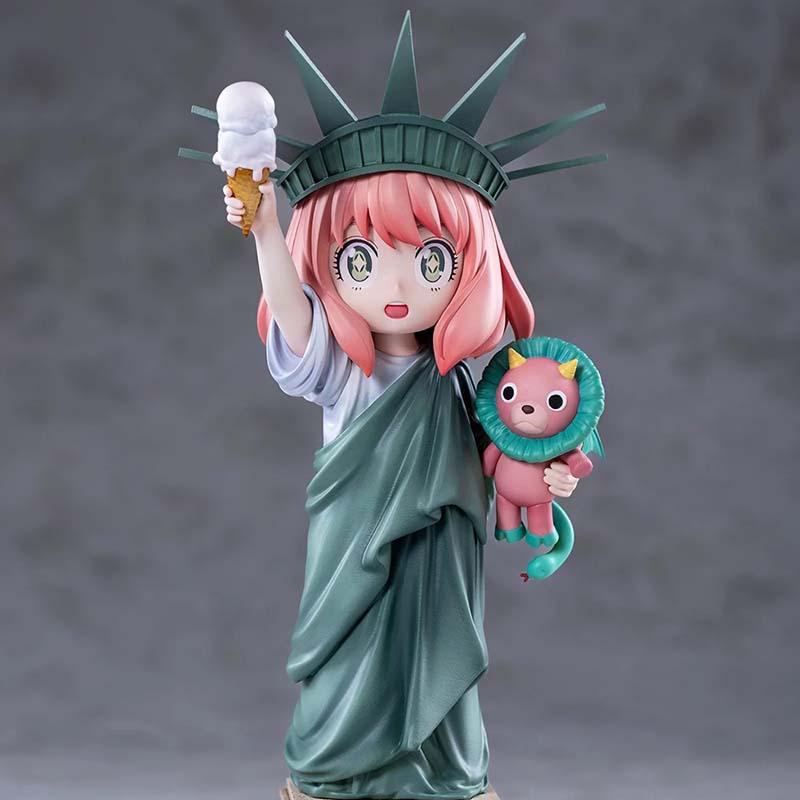 20cm Anime Spyxfamily Figures Lady Liberty Anya Forger Action Figure Pvc Model Statue Cute Collection Model Decoration Toys Gift