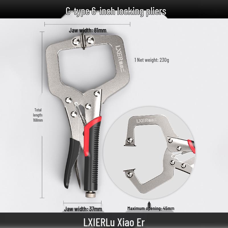 Large Multi-Function Heavy-Duty C-Clamp Pliers for Woodworking