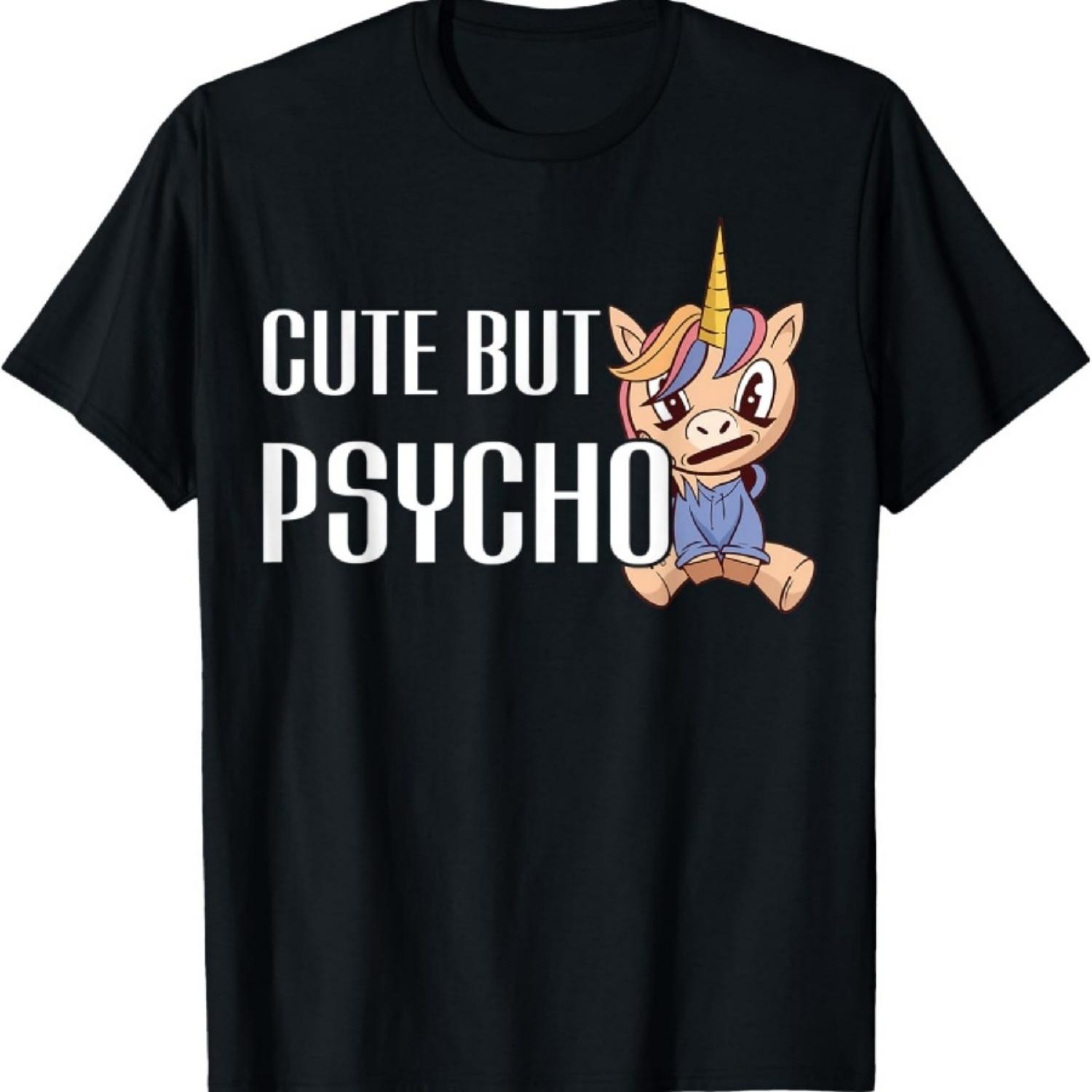 Футболка «Единорог милый, но психованный» XXXXXL чёрный