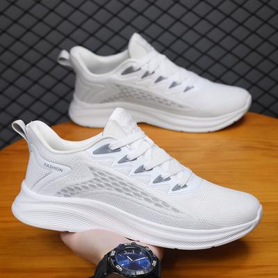 New Men's Sports Shoes Fly-woven Mesh Air Cushion Breathable Shoes Fashionable Versatile Running Casual Sports Shoes