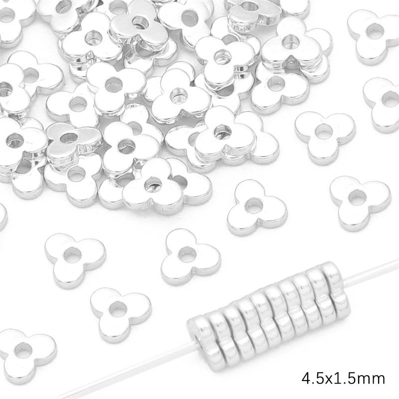 Copper Retention 14K Gold-Filled Plum Blossom Heart Spacers, 925 Silver DIY Ancient Style Jewelry Accessories for Bracelets, Necklaces, Earrings