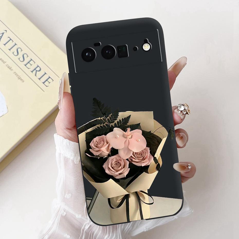 Fashion Painting Phone Case For Google Pixel 6 Pro 6a Black Silicone Soft Cover For Google Pixel6 Pixel6a 6Pro Cases Bumpers