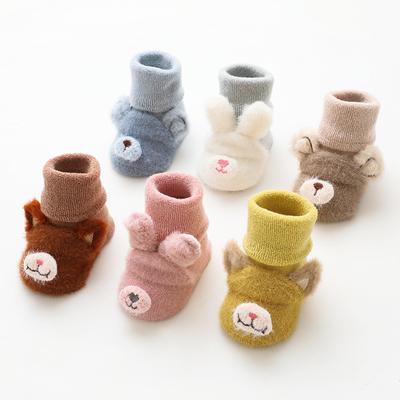 Winter Newborn Baby Girl Boy Socks Anti Slip Cute Cartoon Thick Warm Terry Infant Socks For Girls Fashion Style 2023 New