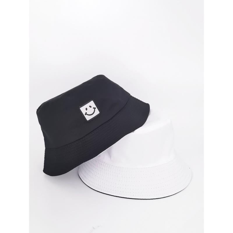 Smiley bucket hat simple men's and women's sun hats spring and autumn street versatile sunscreen washbasin hat