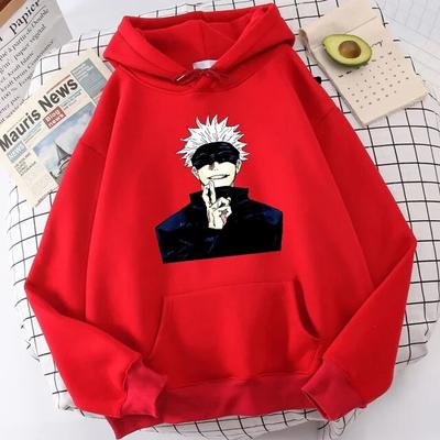 Jujutsu Kaisen Anime Satoru Gojou drukowane kobiety bluza kreskówki ciepła bluza z kapturem Harajuku jesienne bluzy moda luźny dres