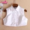 Women's Sleeveless Shirt with Removable Decorative Collar - Spring Korean Style, Versatile White Doll Collar.