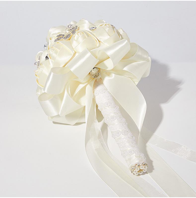 Luxuriöser böhmischer Kristall-Brautstrauß in Champagnerrosa