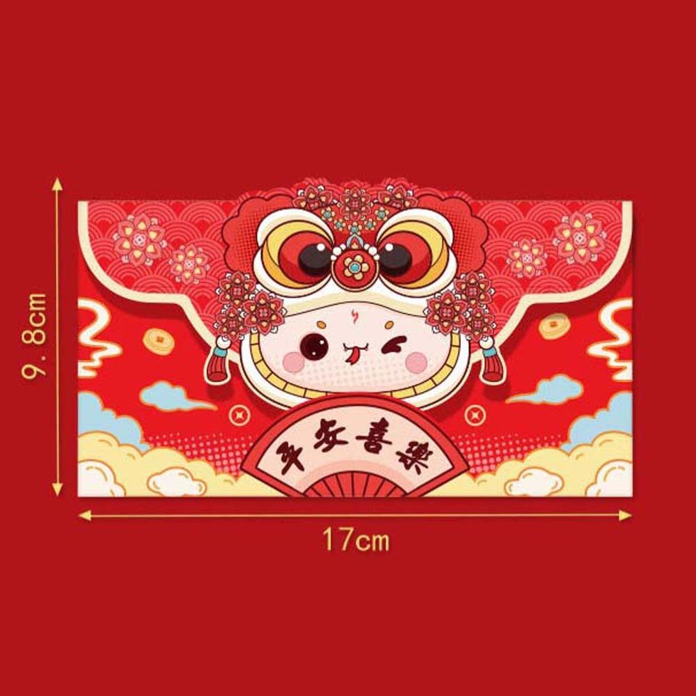 Zodiac Snake 2025 Red Envelope Lion Dance Style Money Pocket New Year Money Bag Children Kids
