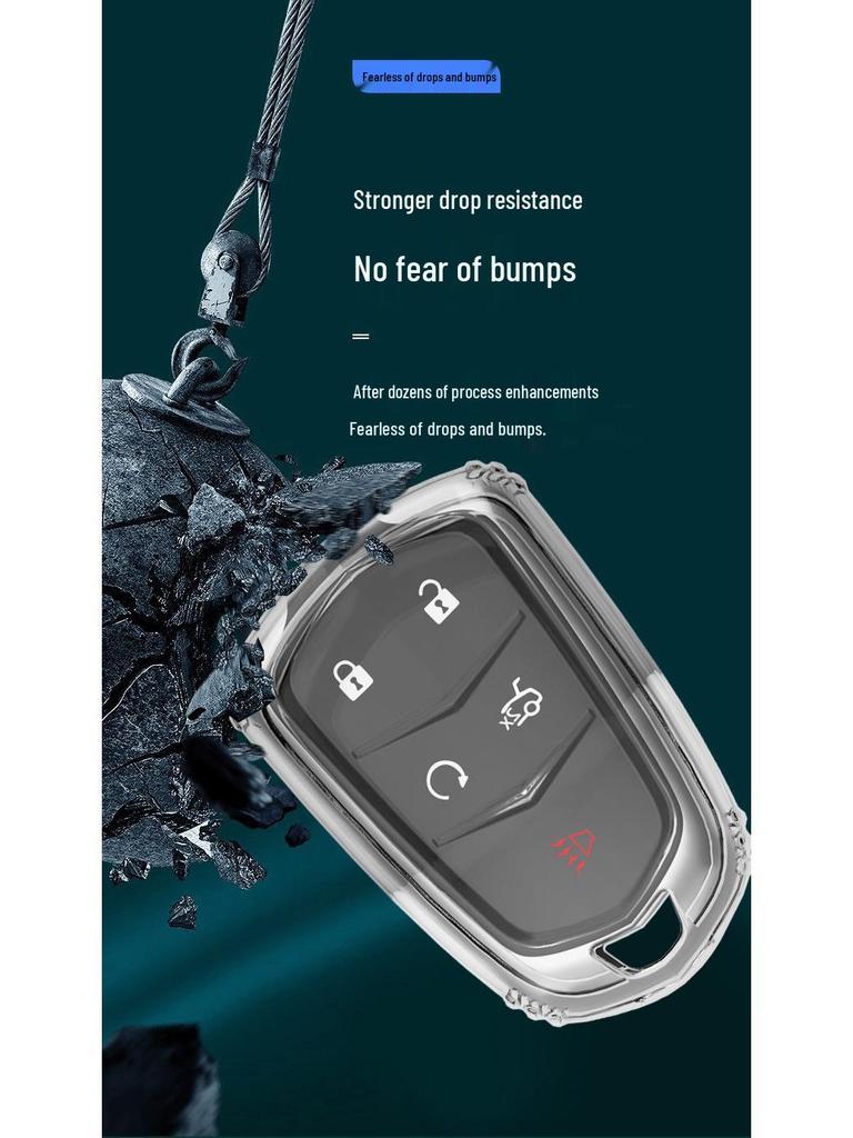 Cadillac Key Cover for XT5, XT4, XT6, CT5, CT6, CT4, XTS, ATSL - Transparent Shell