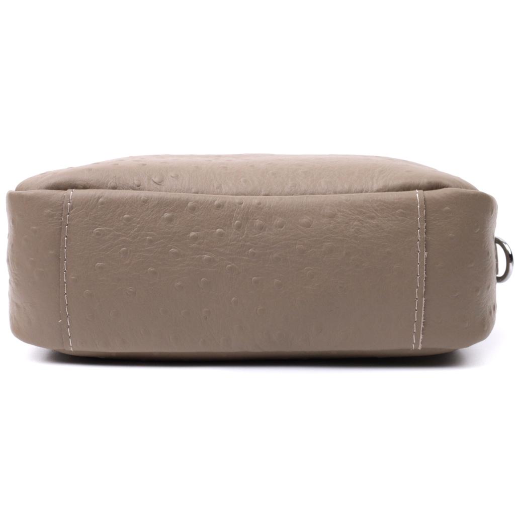 Stylish Bag for Women Made of Textured Genuine Leather Vintage 22662 Beige