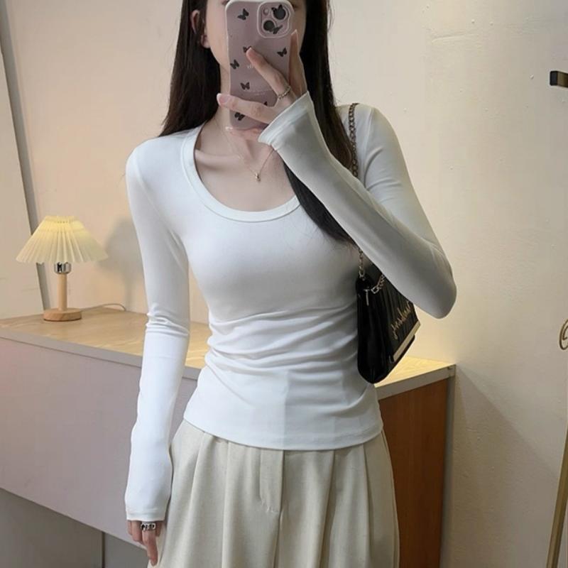 Women's Petite Slim Fit Long Sleeve Cotton T-Shirt for Spring/Autumn