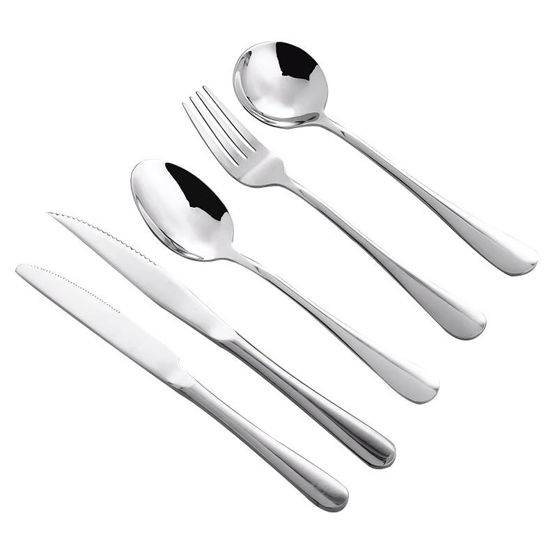 1010 Stainless Steel Cutlery Set: Steak Knife, Fork, Spoon, Mixing Spoon, Dessert/Coffee Spoon, Fruit Fork
