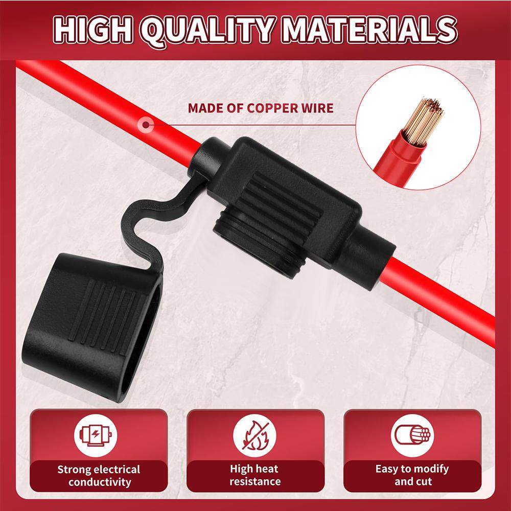 5/10Pcs Car Mini Waterproof Fuse Box Blade Type In Line Fuse Holder Power Socket 18AWG for 2V 30A Car Motorcycles Car Fuse Box