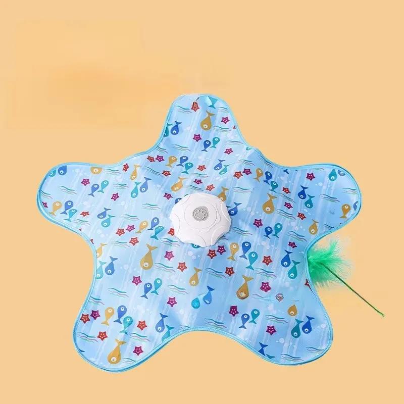 Smart Hide and Seek Cat Toy Electric Thermal Sensing Cat Catch Cover Real Mouse Squeaky Touch Activated Feather Teaser Wand
