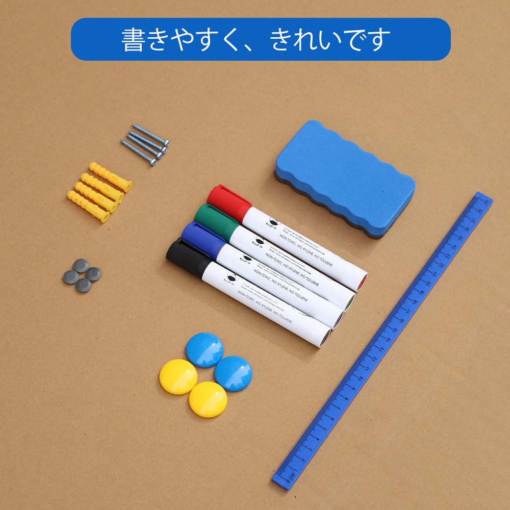 XIWODE Magnetic Whiteboard, Wall-Mounted, 90x60cm, Aluminum Frame, Erasable, Durable, Writing Board for School, Home, Office, and Conference Room