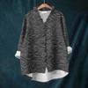 Women's Loose Ruffled Floral Print Stand Collar Long Sleeve Cotton And Linen Top