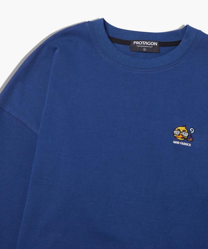 PROTAGON God Faduck Long-Sleeved Tee (Blue)
