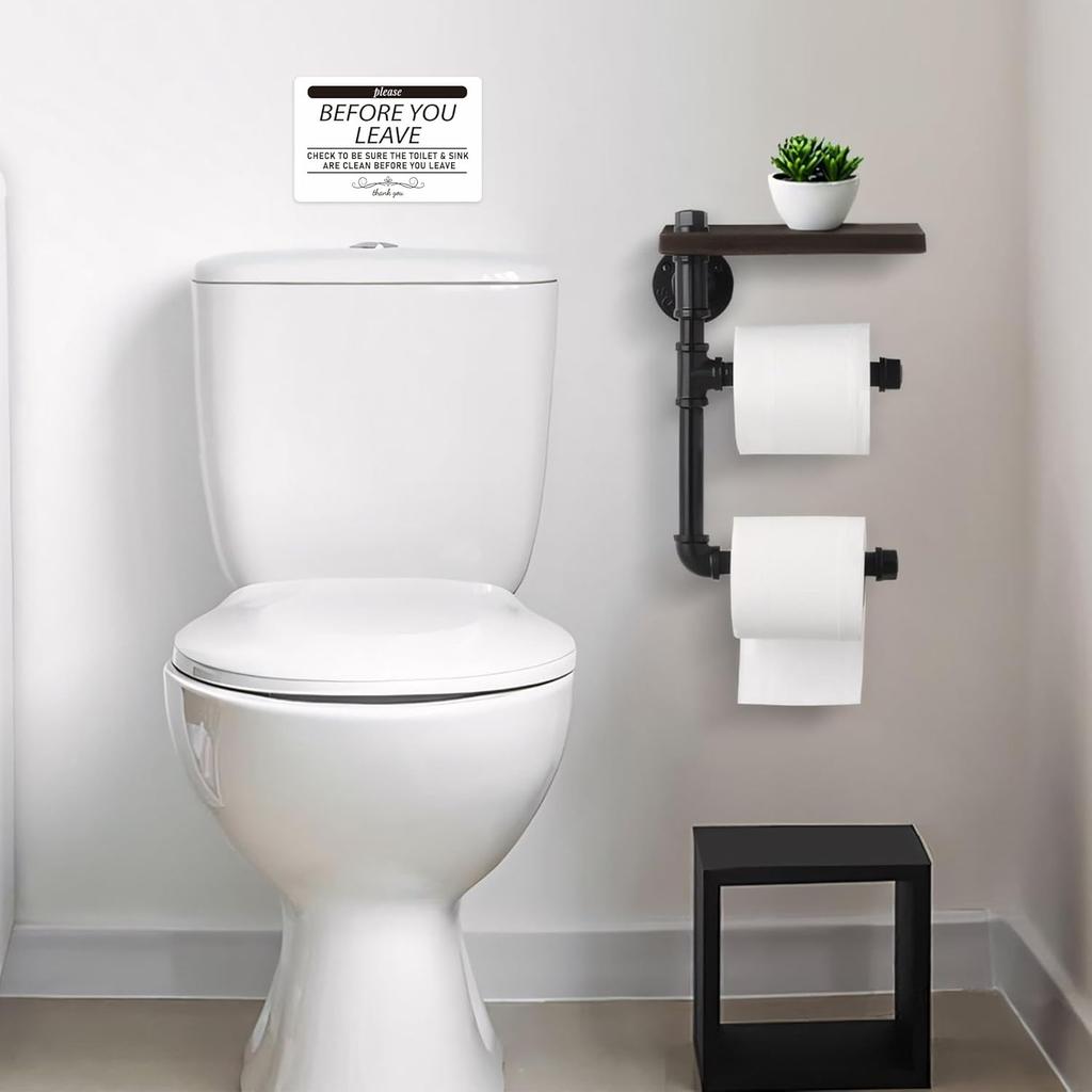 Help Keep Toilet Sink Clean, Clean Up Before You Leave Bathroom Rules Sign Sticker for Home, Business, Office, Store, Restroom, Public Toilet