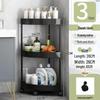 Miling 3-Tier Rolling Bathroom Corner Shelf