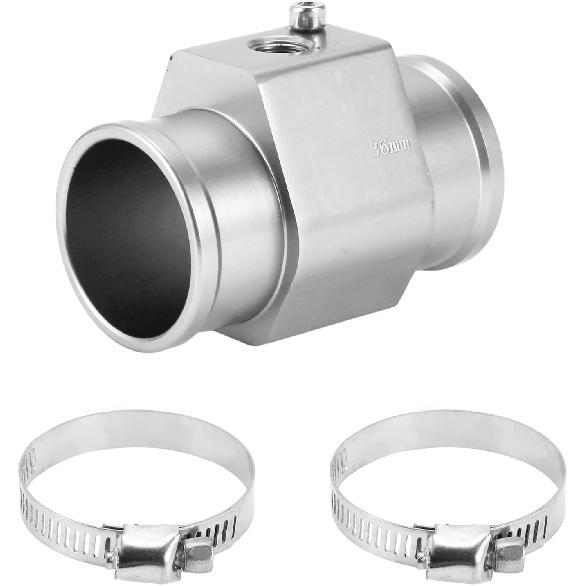 

1 Set Car Water Coolant Temperature Sensor Adapter Joint Pipe Radiator Sensor Adaptor 36mm Silver Tone