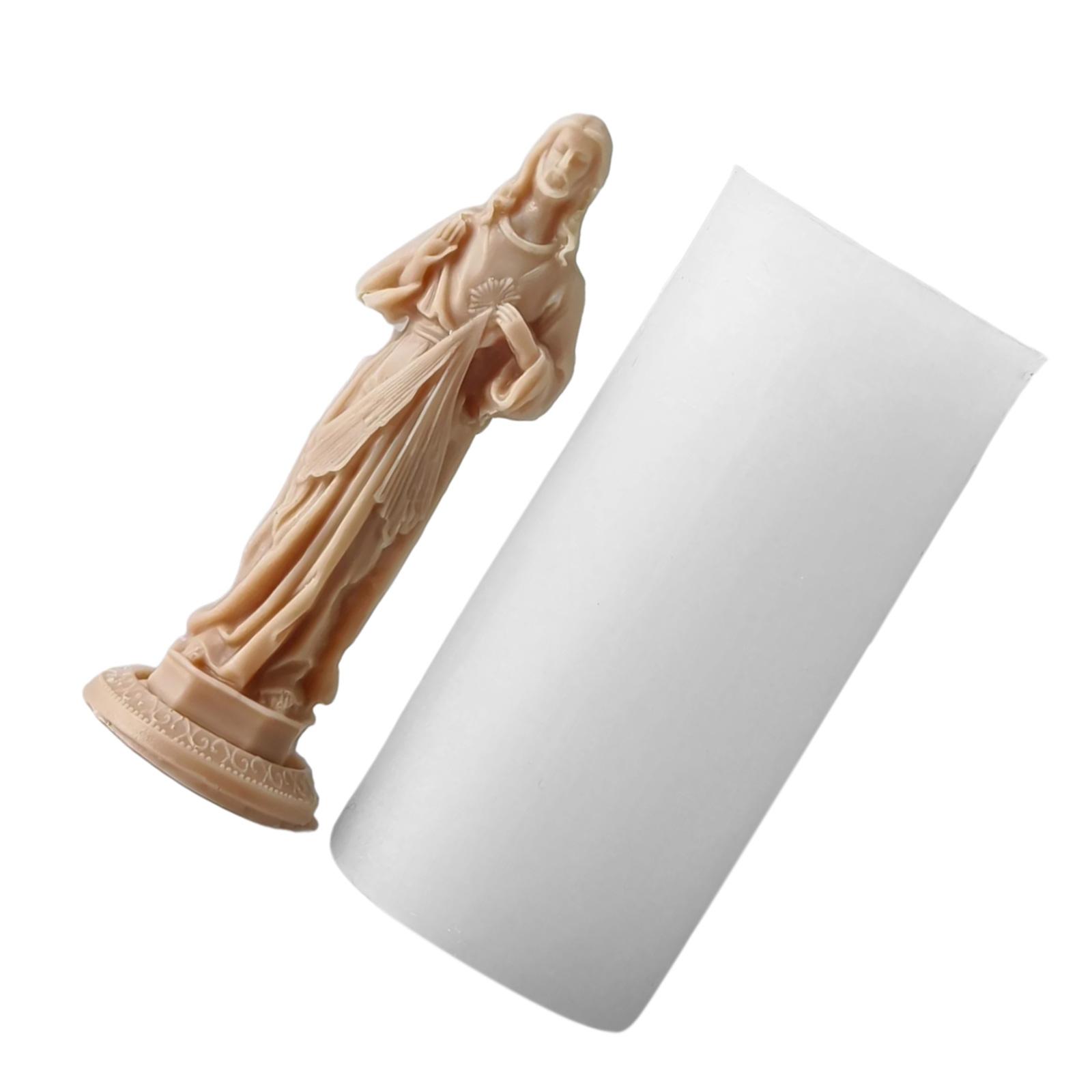 

Прекрасная 3D форма Девы Марии из прочного силикона, домашний аксессуар для создания гипсовых смоляных фигурок, украшений для повседневного использования 258