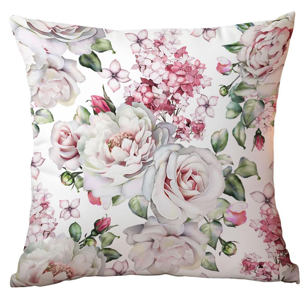 Chinesischer Stil Blumen und Grüne Blätter Kissenbezug Blumen und Blätter Sofa Kissen Sitzkissenbezug Premium Langlebig