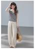 The Journey of Plain Shoes "Old Money Style Linen Lyocell Balloon Pants Summer Thin Elastic Waist Drop Breathable Casual Wide Leg Pants