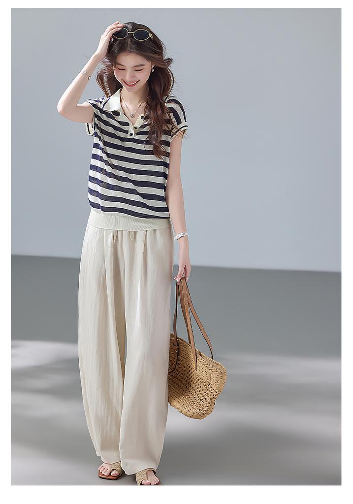 The Journey of Plain Shoes "Old Money Style Linen Lyocell Balloon Pants Summer Thin Elastic Waist Drop Breathable Casual Wide Leg Pants