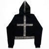Y2K Herbst- und Winter-Cross-Heißprägung Herren- und Damen-Lockere Hoodies