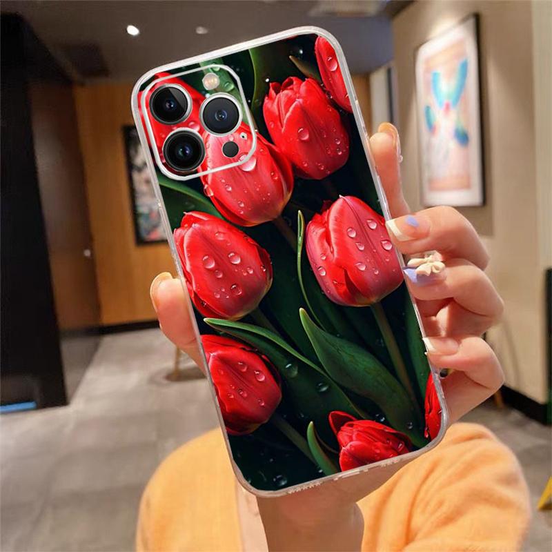 Tulips Phone Case For Iphone 17 Pro Max Air 16 15 14 13 Pro Max 15 16 Pro 15Plus
