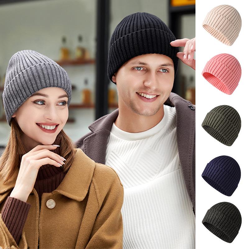 Thickened Thermal Knit Hat for Men and Women Winter Wool Beanie for Couples Outdoor Windproof Ski Beanie Cold-Weather Beanie