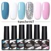6-Color Nail Polish Glue Set, Popular Color Nail Glue, Phototherapy Nail Polish Glue Can Be Matched Arbitrarily.
