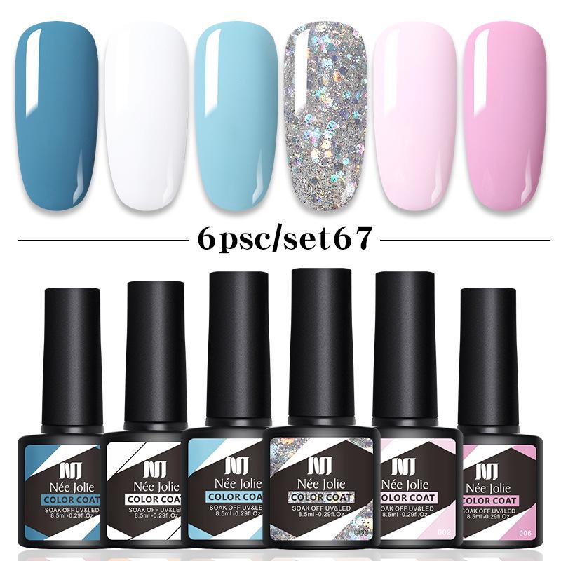 6-Color Nail Polish Glue Set, Popular Color Nail Glue, Phototherapy Nail Polish Glue Can Be Matched Arbitrarily.