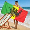 Giant Beach Towel with Rastafari Red Gold Green Lion, Ultra Soft Quick Dry Microfiber, Fade Resistant, for Pool Beach Vacation
