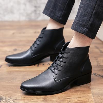 Fashion Elegant Elevator Shoes Men Chelsea Boots Genuine Leather Zipper High Heel Men Boots British Formal Business Boots Spring Winter