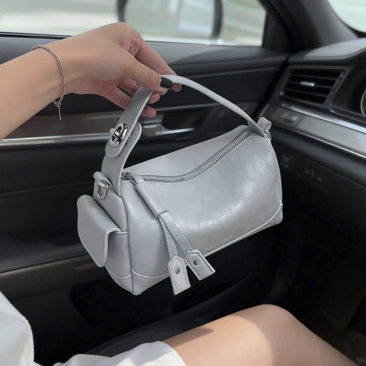 Soft leather mini Boston bag women's shoulder messenger bag