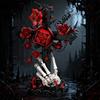 Gobricks MY OWN CREATION Gothic Skull Cross Black Rose Building Blocks Jesus Cross Black Rose Skull Hand Blocks Miniature Playthings Present