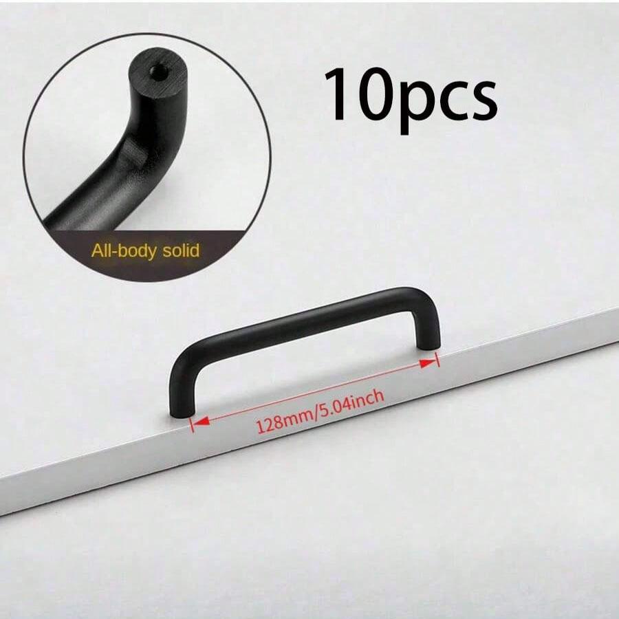 10pcs Solid Aluminum Alloy Kitchen Furniture Cabinet Knobs and Handles Funiture Door Pulls Wardrobe Cabinet Knob Drawer Handles