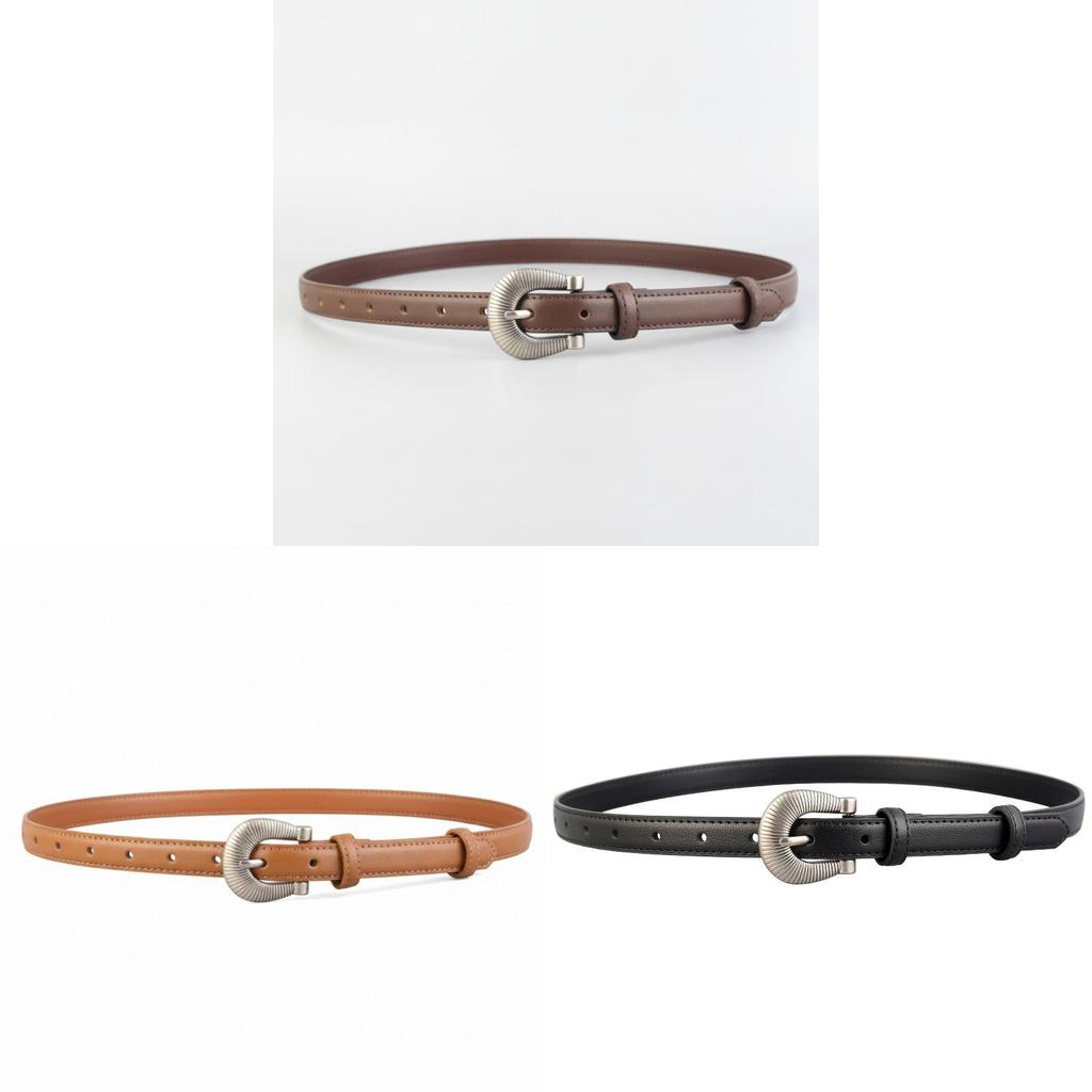 Cross Mirror Womens Leather Belt With Pin Buckle For Casual And Office Wear