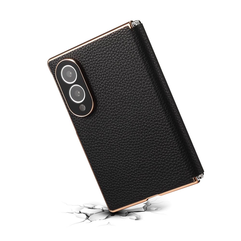 Luxury Genuine Premium Cow Leather Magnetic Wallet Case for Samsung Galaxy Z Fold 8 Wide Fold 8 Ultra Cover Plating Bumper Funda