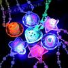 Girls Princess Light Up Necklace Led Flashing Acrylic Beads Pendant Toys Children's Birthday Party Props Pendant Necklace Gift