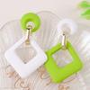 Geometric Square Dangle Earrings Lightweight Resin Drop Earrings for Women Fashion Jewelry Accessories