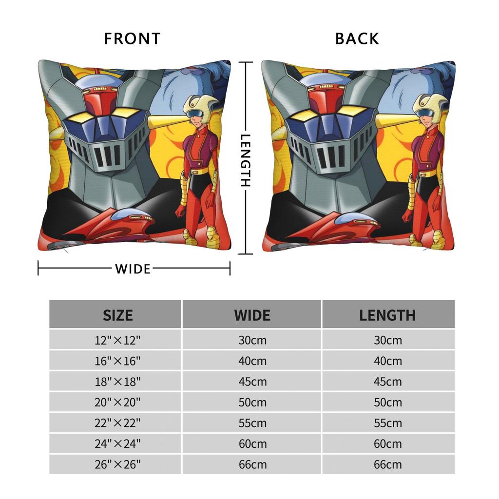 Ufo Robot Grendizer Pillowcase Printed Polyester Cushion Cover Decorations Throw Pillow Case Cover Bedroom Square 40*40Cm