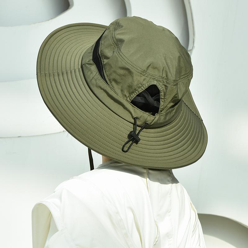 Unisex Breathable Mesh Panel Bucket Hat, Spring Summer UV Protection Sun Hat, Lightweight Outdoor Cap for Work Travel Hiking