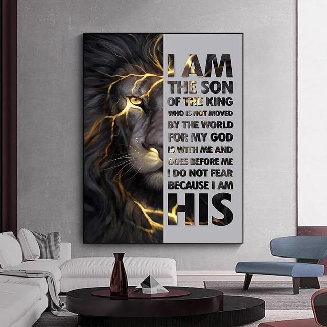 Black White Lion with Dignity Canvas Painting Animal Cool Posters and Prints Wall Picture For Modern Living Room Decor No Frame