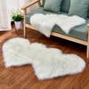 Modern Heart-Shaped Faux Wool Rug – Long Pile Mat for Bedroom & Living Room
