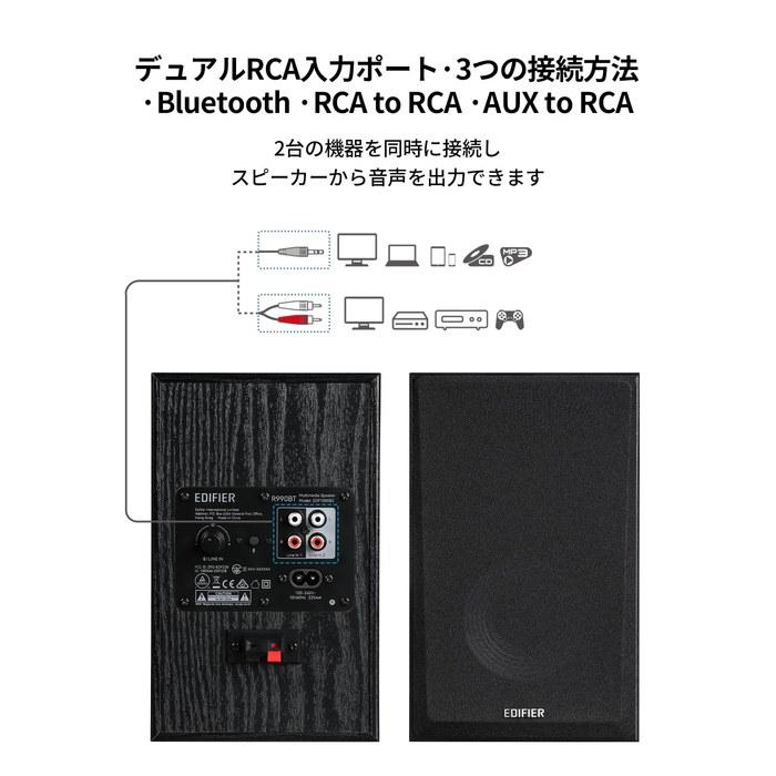 Edifier R990BT 2ch Speaker Bluetooth 5.4 24W Output 3 Inputs (RCA/AUX/Bluetooth) Built-in Amplifier App Customizable Equalizer Wired