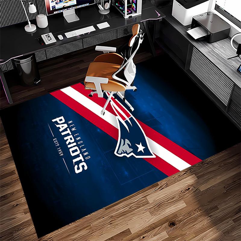Patriot Logo Print Area Rug - Soft, Washable Non-Slip Indoor Mat for Office Chairs, Living Room, Home Office Decorative Rug