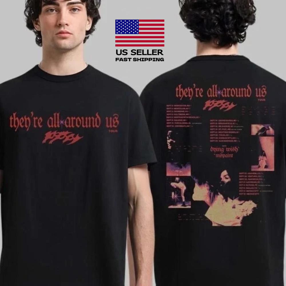 Poppy They’Re All Around Us Tour Fall Leg 2025 Tour Dates 2 Sided T-Shirt Unisex T-Shirt S