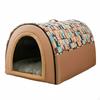 Winter Warm Enclosed Dog House, Large Plush Bed, Removable, AllSeason Comfort XL Brown